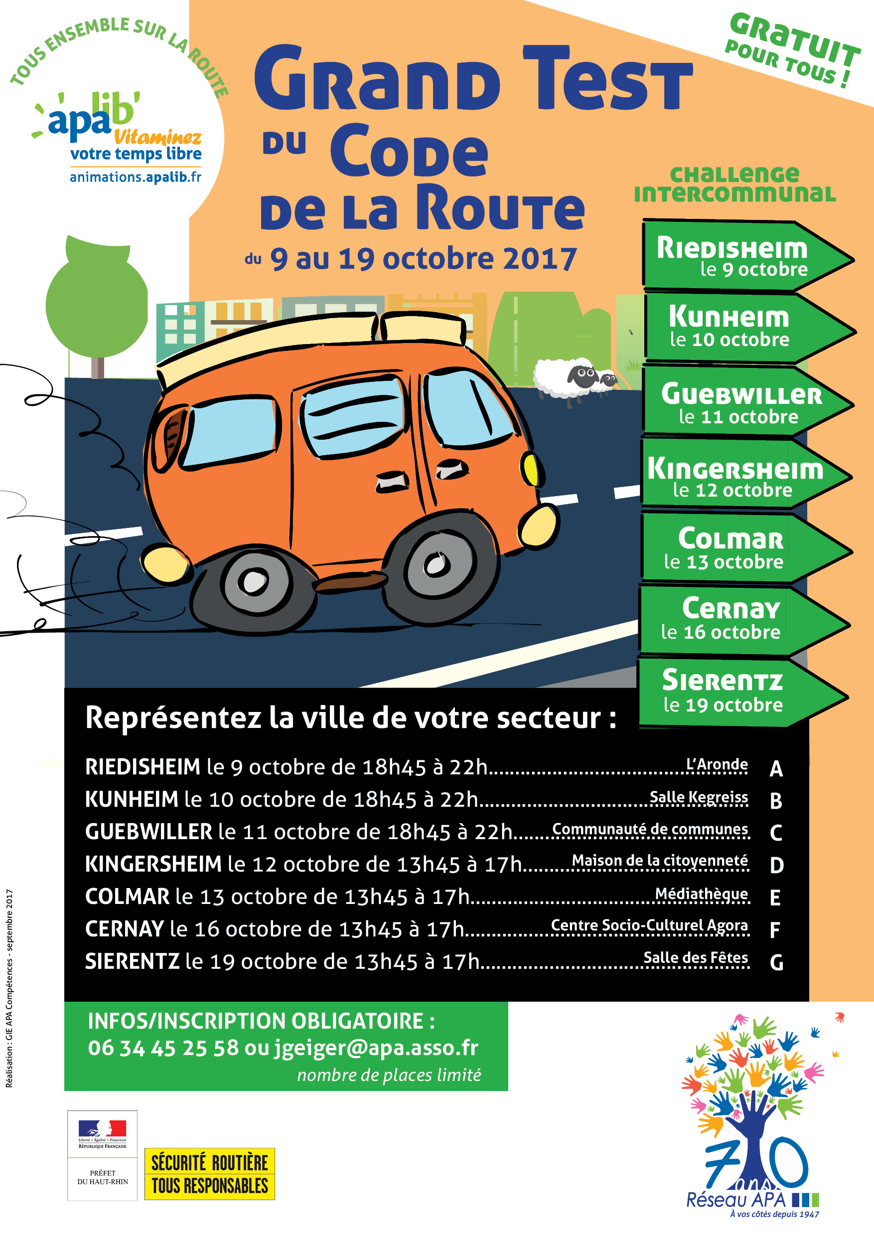 Tous ensemble sur la route du 9 au 19 octobre